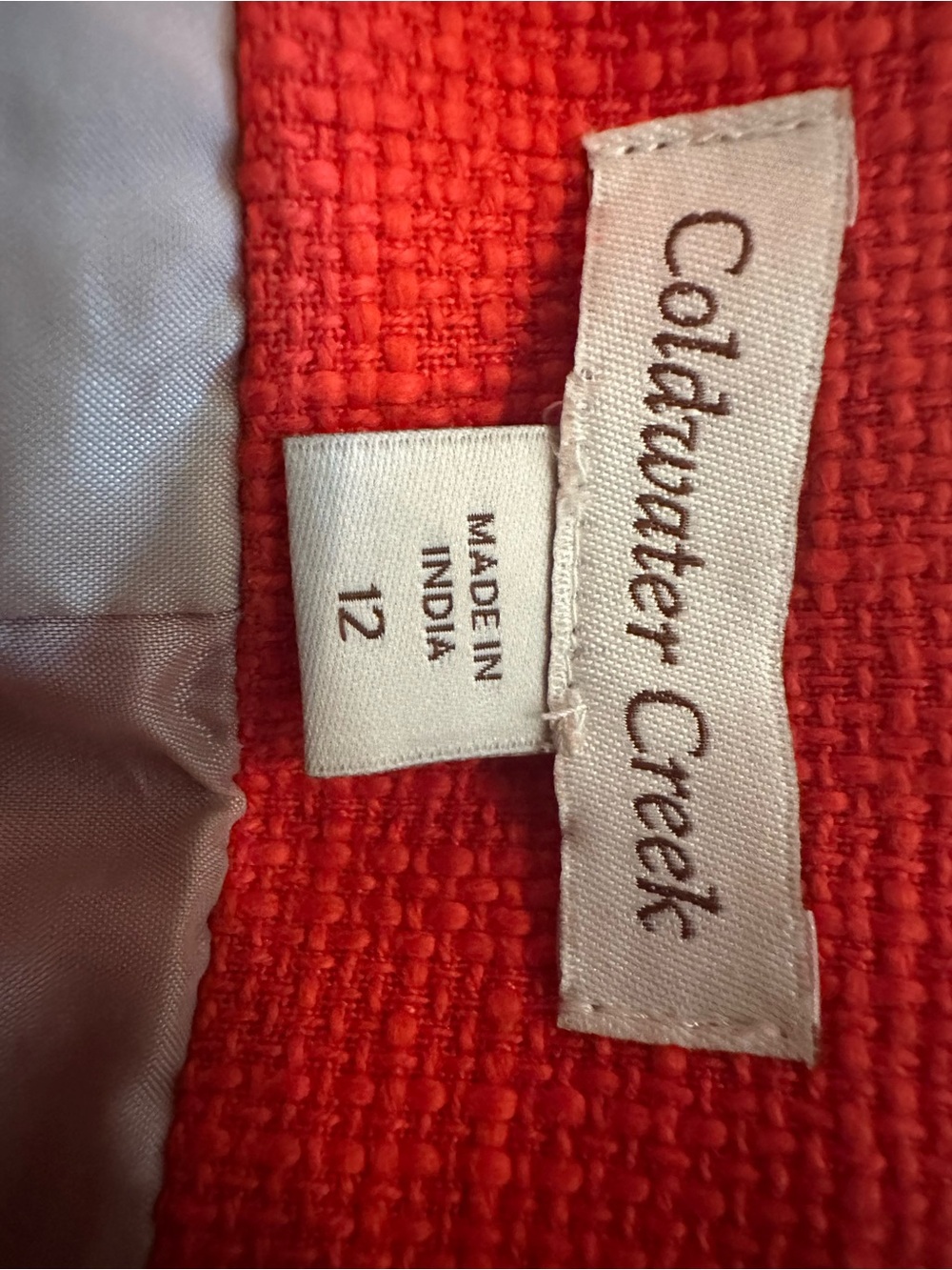 Coldwater Creek Women's Bright Coral Textured Blazer Jacket